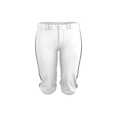 Badger Sport Girls Belt Loop Fastpitch Pant (A00062-029004), Color 'White/Black'
